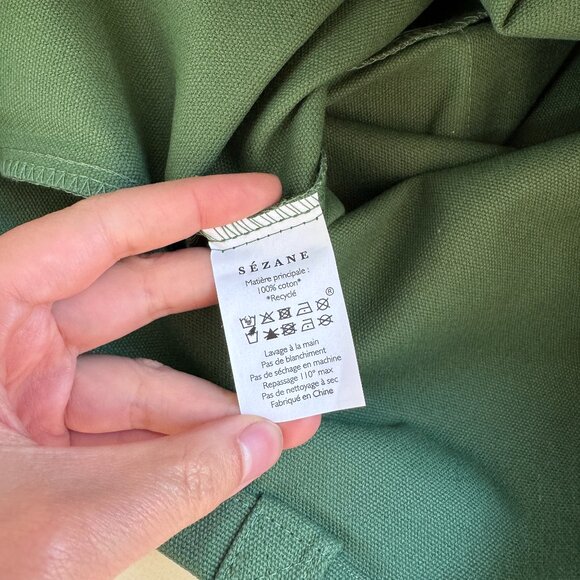 Sézane limited edition Boston Mon Amour olive green cotton canvas tote - NWOT - Picture 5 of 5